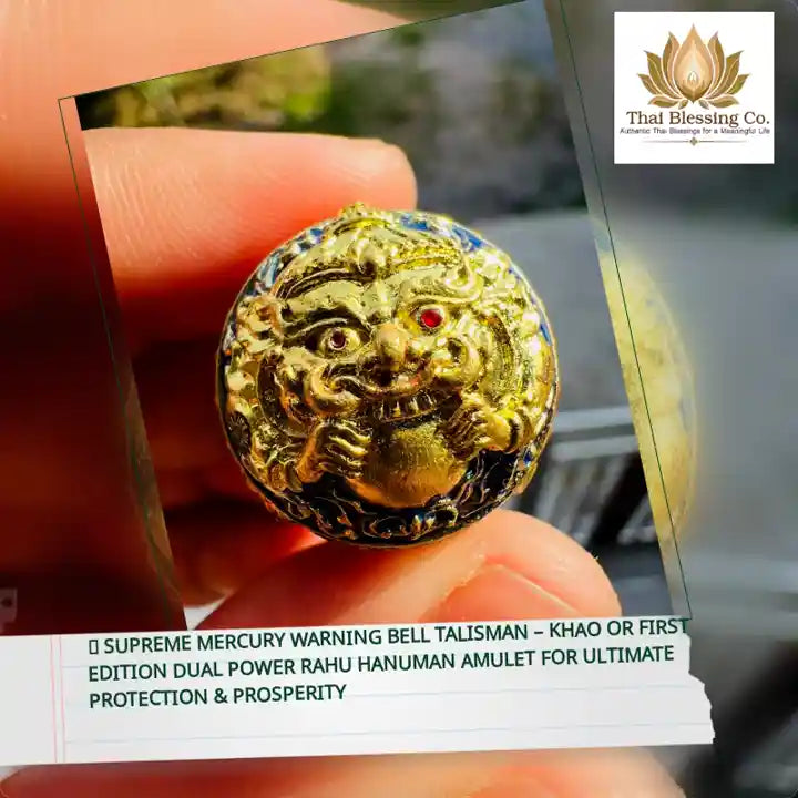 ✨ Supreme Mercury Warning Bell Talisman &ndash; Khao Or First Edition Dual Power Rahu Hanuman Amulet for Ultimate Protection &amp; Prosperity by@Outfy