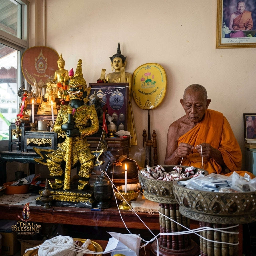 Protection Lucky Fortune Sacred Hoon Payont 1st Edition Phor Than Plueang Wat Phang Dan Thai Amulet Collectible Thai Blessing Co By RURUECHA