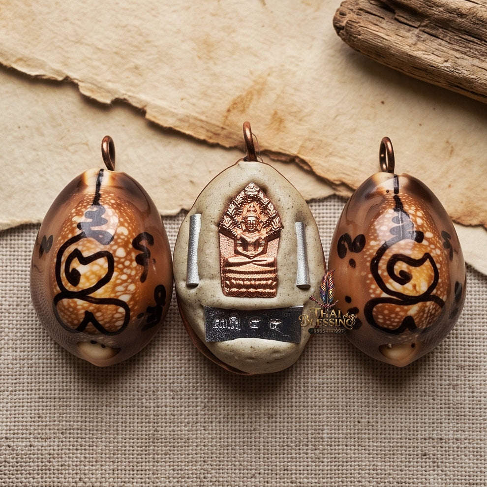 Protective & Evil Busting Bia Gae Magic Shell - Luang Pu Im Wat Thung Na Mai Unlock Ancient Southern Magic, Supreme Warding Sorcery & Unyielding Sacred Shielding Thai Blessing Co By RURUECHA