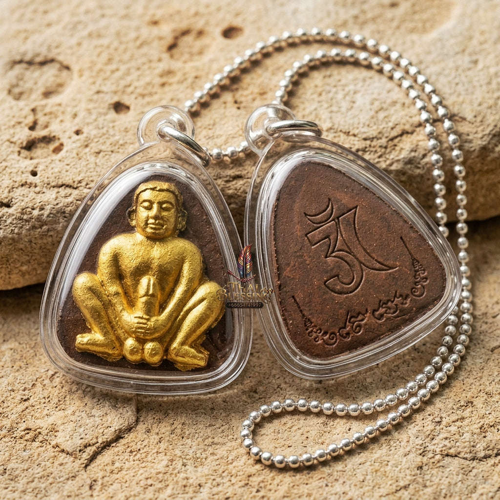 Pu Poe Thai Amulet Protection talisman good luck charm spiritual jewelry Sacred Charm Metta Maha Saneh Cemetery Soil Esoteric Alchemy Thai Blessing Co By RURUECHA