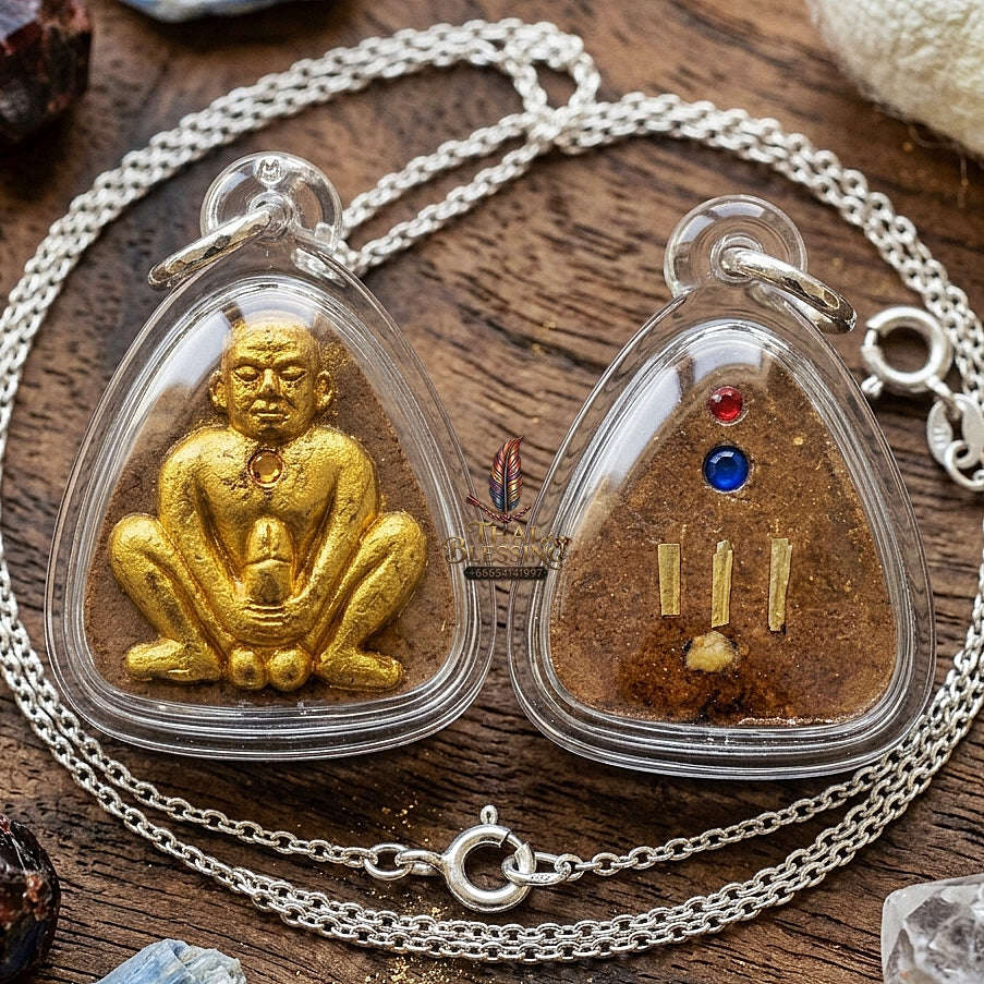 Pu Poe Thai Amulet Protection talisman good luck charm spiritual jewelry Sacred Charm Metta Maha Saneh Cemetery Soil Esoteric Alchemy Thai Blessing Co By RURUECHA