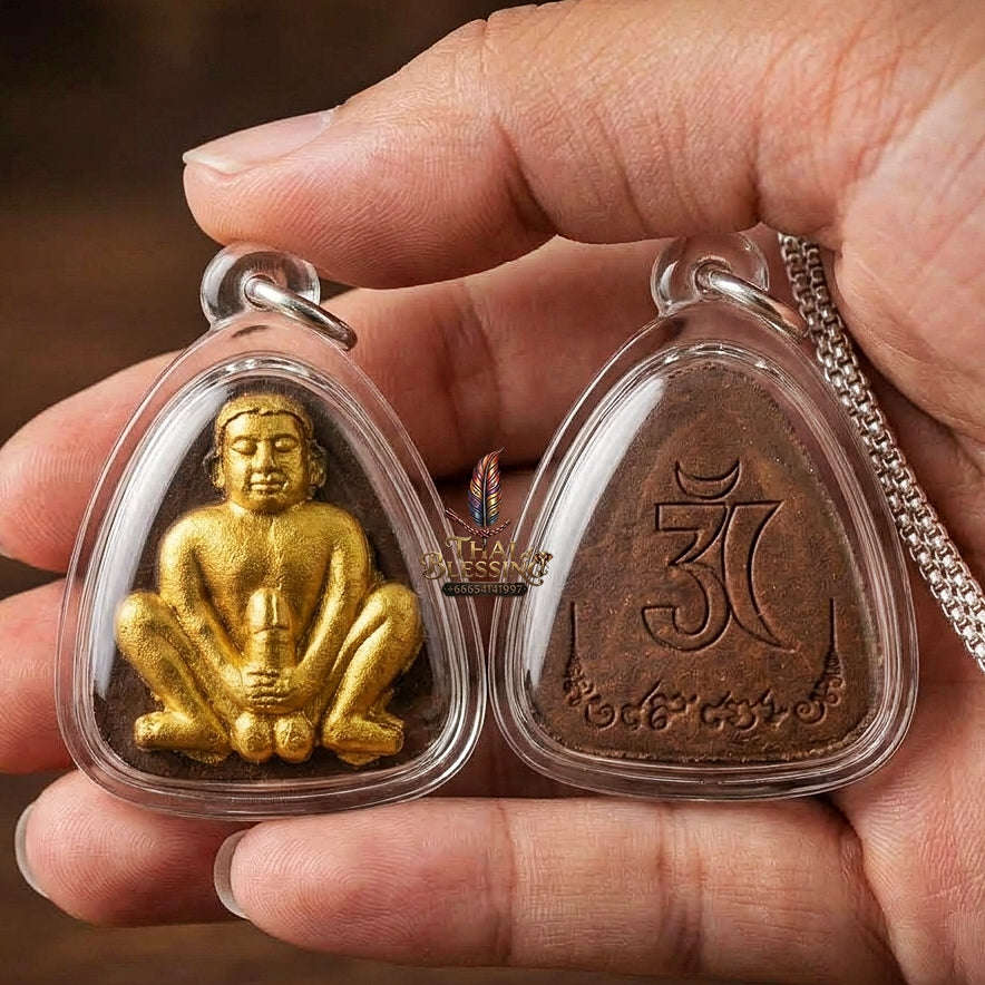 Pu Poe Thai Amulet Protection talisman good luck charm spiritual jewelry Sacred Charm Metta Maha Saneh Cemetery Soil Esoteric Alchemy Thai Blessing Co By RURUECHA