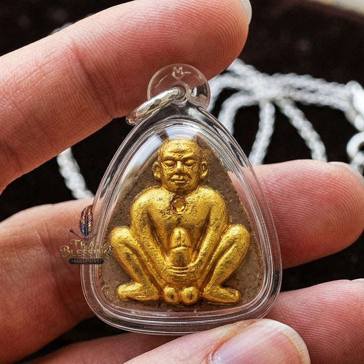 Pu Poe Thai Amulet Protection talisman good luck charm spiritual jewelry Sacred Charm Metta Maha Saneh Cemetery Soil Esoteric Alchemy Thai Blessing Co By RURUECHA