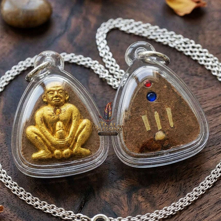 Pu Poe Thai Amulet Protection talisman good luck charm spiritual jewelry Sacred Charm Metta Maha Saneh Cemetery Soil Esoteric Alchemy Thai Blessing Co By RURUECHA