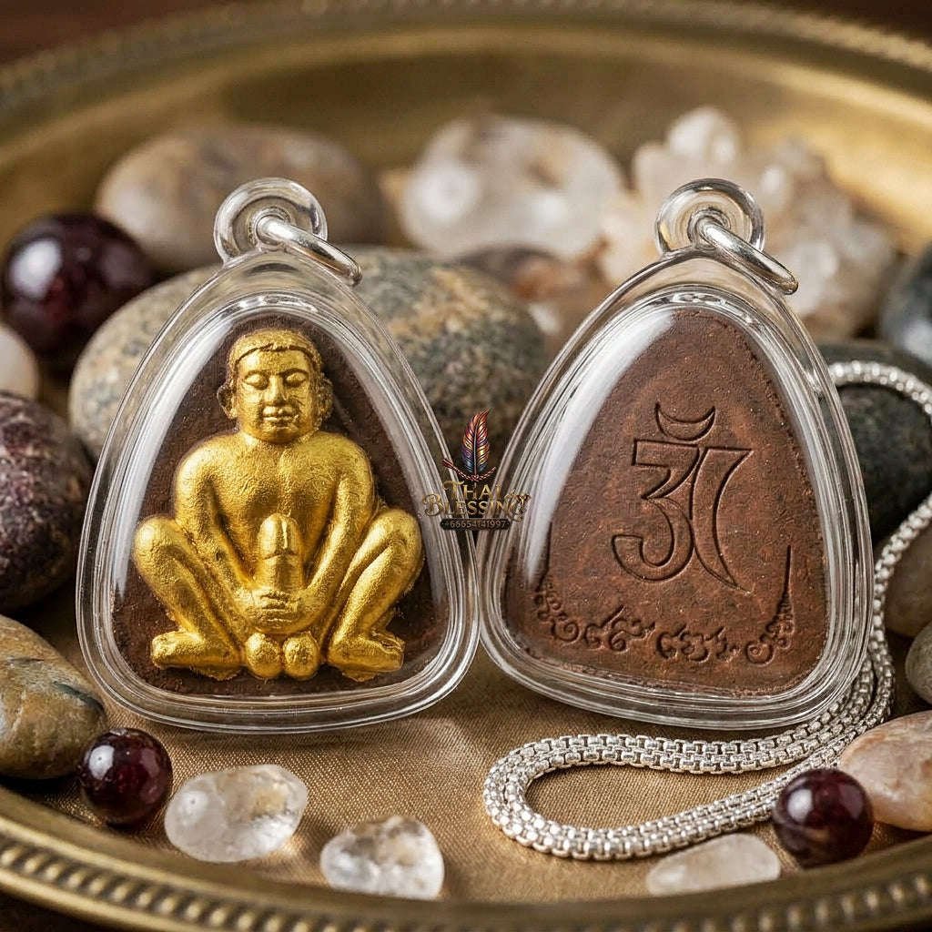 Pu Poe Thai Amulet Protection talisman good luck charm spiritual jewelry Sacred Charm Metta Maha Saneh Cemetery Soil Esoteric Alchemy Thai Blessing Co By RURUECHA