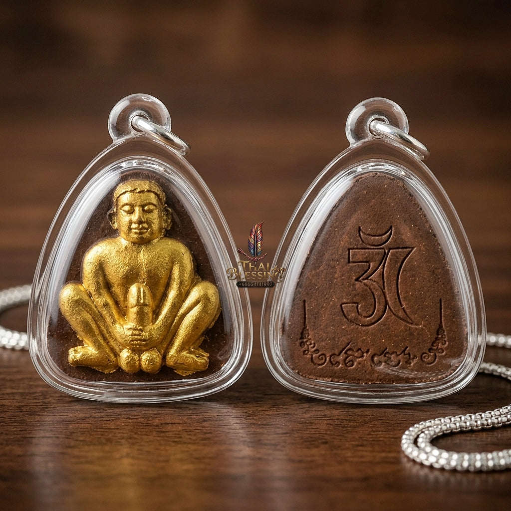 Pu Poe Thai Amulet Protection talisman good luck charm spiritual jewelry Sacred Charm Metta Maha Saneh Cemetery Soil Esoteric Alchemy Thai Blessing Co By RURUECHA