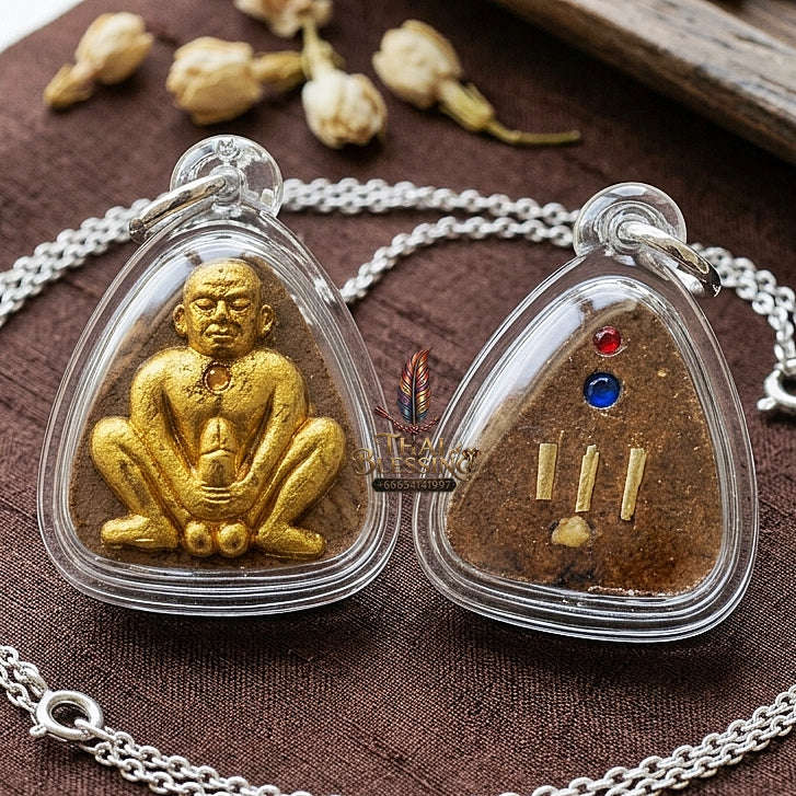 Pu Poe Thai Amulet Protection talisman good luck charm spiritual jewelry Sacred Charm Metta Maha Saneh Cemetery Soil Esoteric Alchemy Thai Blessing Co By RURUECHA