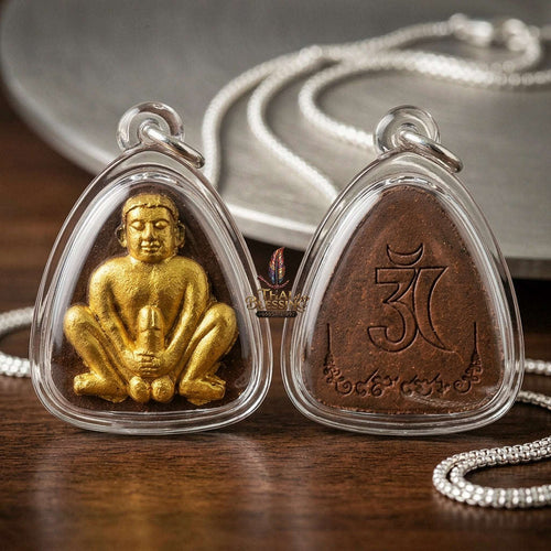 Pu Poe Thai Amulet Protection talisman good luck charm spiritual jewelry Sacred Charm Metta Maha Saneh Cemetery Soil Esoteric Alchemy Thai Blessing Co By RURUECHA