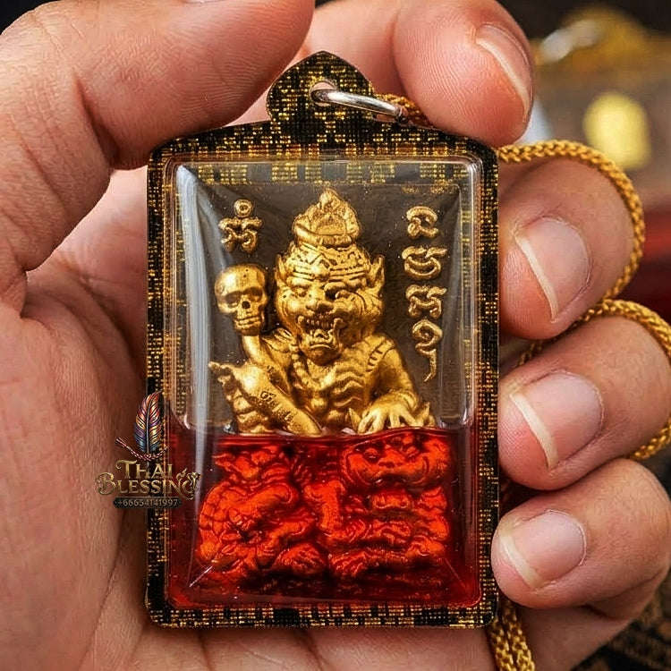 Pu Suea Chao Sane Thai Amulet Protection talisman good luck charm spiritual jewelry Pu Chao Samingphrai Sacred Charm Wan Sao Long Red Rooster Herb Oil Thai Blessing Co By RURUECHA