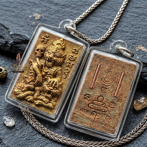 Pu Suea Chao Sane Thai Amulet Protection talisman good luck charm spiritual jewelry Pu Chao Samingphrai Sacred Charm Wan Sao Long Takrut Thai Blessing Co By RURUECHA