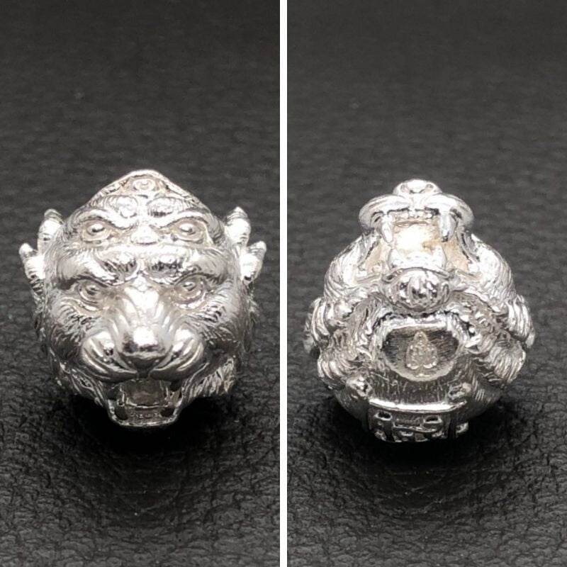 Si Hu Ha Ta bracelet by Master Subin featuring a detailed silver tiger bead for spiritual harmony