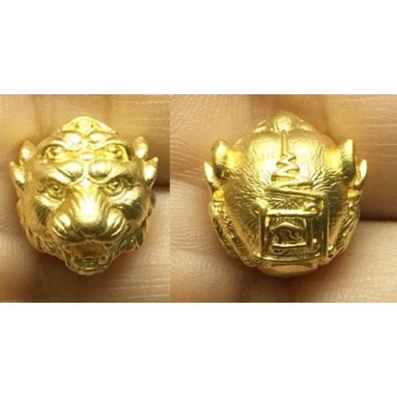 Si Hu Ha Ta bracelet by Master Subin featuring a detailed gold lion head emblem for home and feng shui use