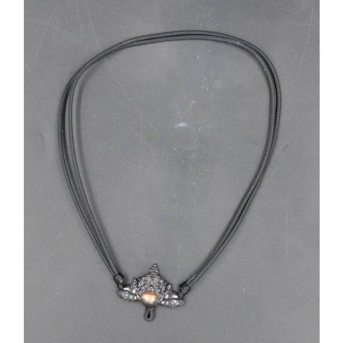 Rahu Power Necklace - Authentic Amulet for Wealth & Luck by Ajarn Plian, Khao Or Master Black Rahu Red Moon