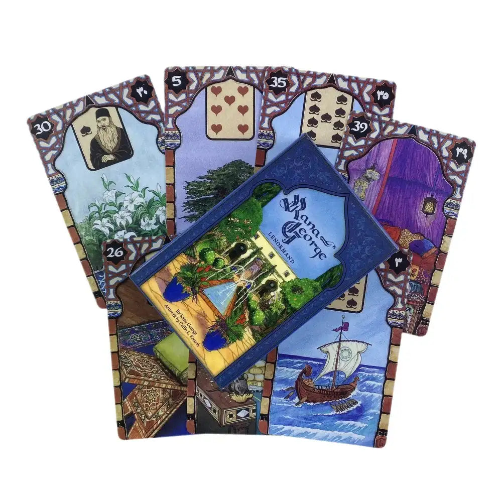 🌿Rana George Lenormand – Exquisite 42-Card Oracle Deck Inspired by Lebanese Folklore, Featuring Deluxe Gold Foil and Pearlized Cards