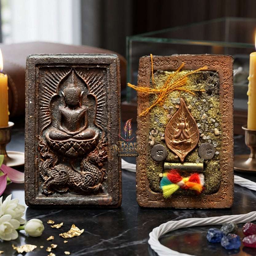 ✨ Rare Authentic Thai Amulet Somdej Waek Marn Ananta Sub – Sacred Earth & Mineral Powder Pendant Backed with Copper Phra Pidta by Luang Phor Jai Wat Phraya Yat for Ultimate Opportunity & Protection Alignment Thai Blessing Co By RURUECHA