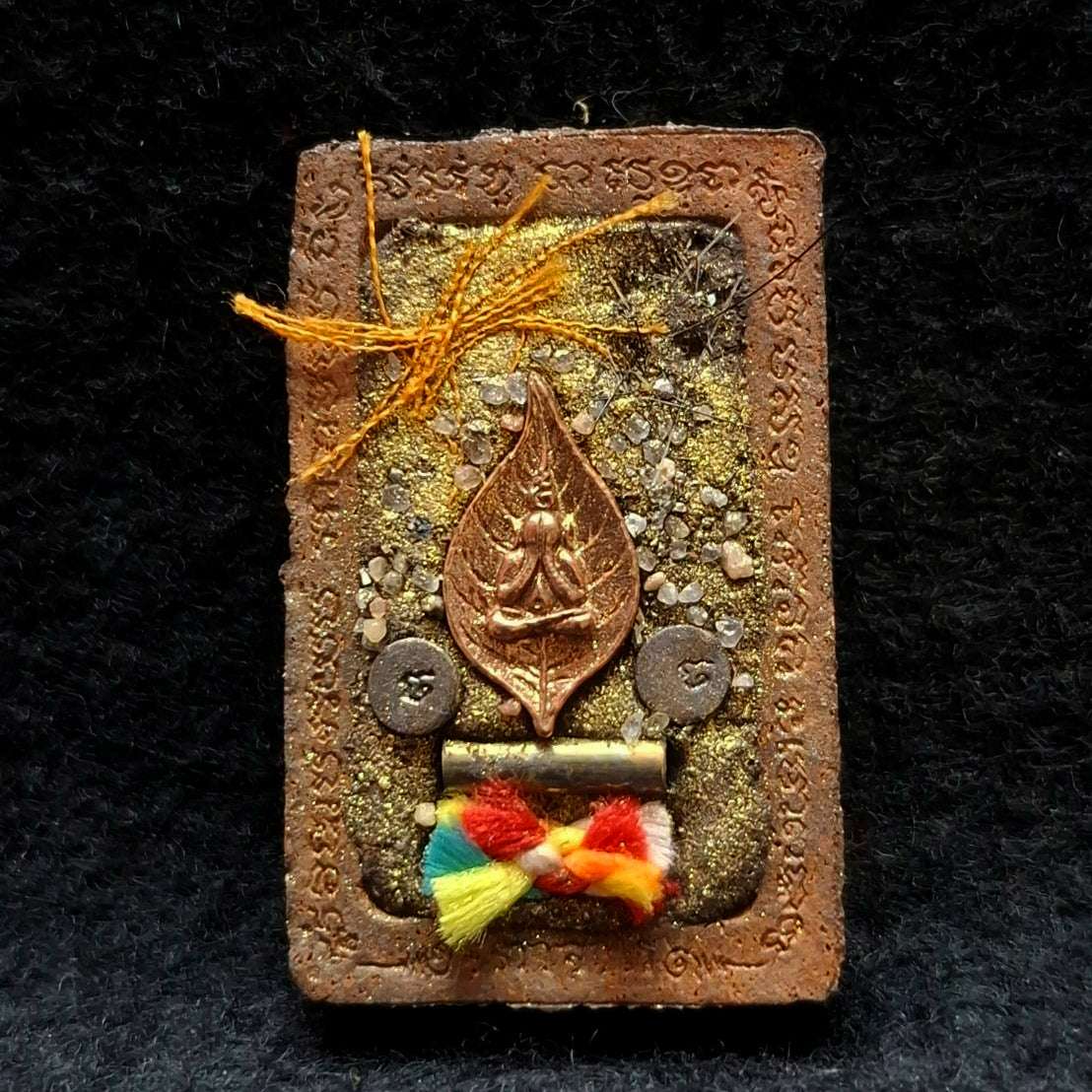✨ Rare Authentic Thai Amulet Somdej Waek Marn Ananta Sub – Sacred Earth & Mineral Powder Pendant Backed with Copper Phra Pidta by Luang Phor Jai Wat Phraya Yat for Ultimate Opportunity & Protection Alignment Thai Blessing Co By RURUECHA