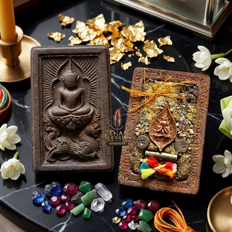 ✨ Rare Authentic Thai Amulet Somdej Waek Marn Ananta Sub – Sacred Earth & Mineral Powder Pendant Backed with Copper Phra Pidta by Luang Phor Jai Wat Phraya Yat for Ultimate Opportunity & Protection Alignment Thai Blessing Co By RURUECHA