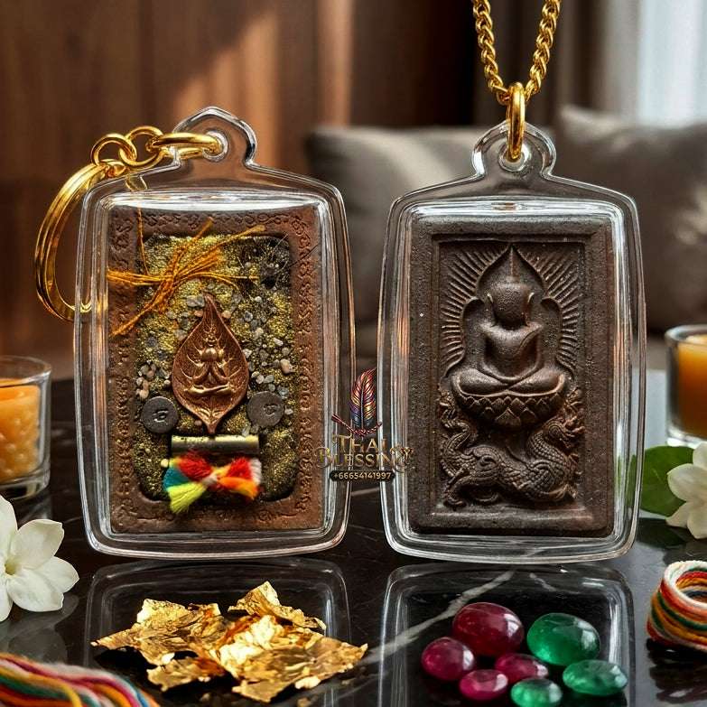 ✨ Rare Authentic Thai Amulet Somdej Waek Marn Ananta Sub – Sacred Earth & Mineral Powder Pendant Backed with Copper Phra Pidta by Luang Phor Jai Wat Phraya Yat for Ultimate Opportunity & Protection Alignment Thai Blessing Co By RURUECHA