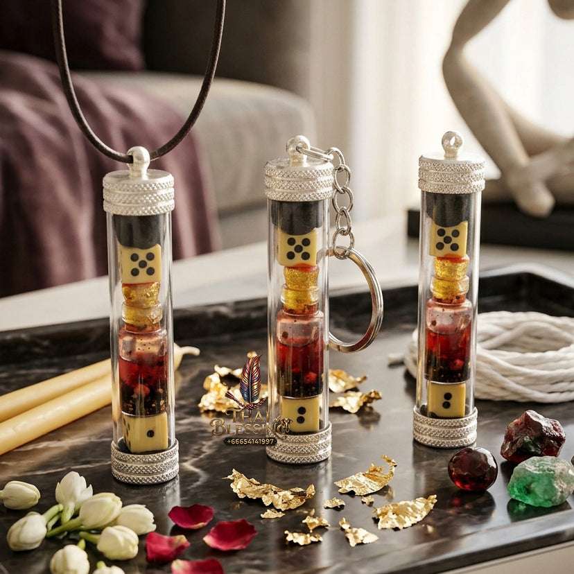 ✨ Rare "Nam Man Nai Bia" Enchantment & Luck Oil: Masterfully Blessed by Kruba Porn, Wat Pu Hor, Chiang Mai (2014) Thai Blessing Co By RURUECHA