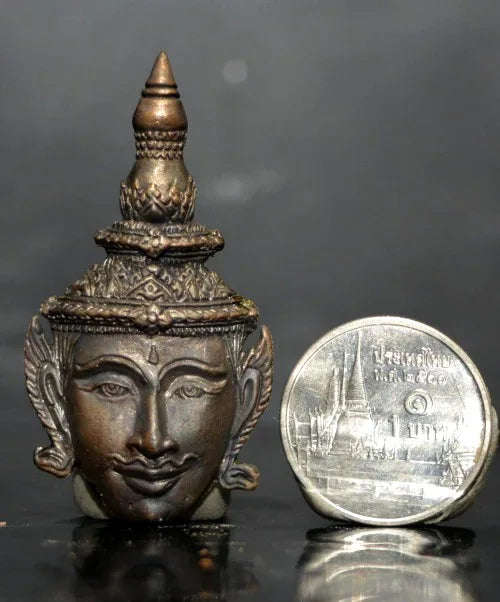 ✨ Rare Phet Phaya Thon Head Amulet in Nava Metal – Luang Pu In (Wat Nong Mek, Surin) 1st Edition 2557 (2014)