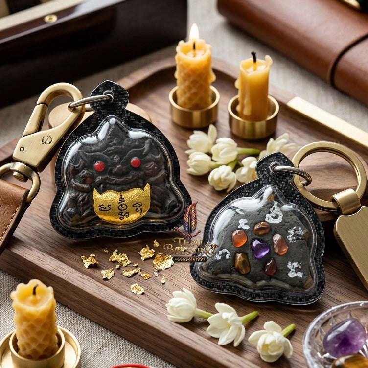 ✨ Rare Phra Rahu "Chuchata" Coconut Shell Carving | Hand-Crafted by Master Pu Khem Thong (Phetchabun) 2011 Edition Thai Blessing Co By RURUECHA