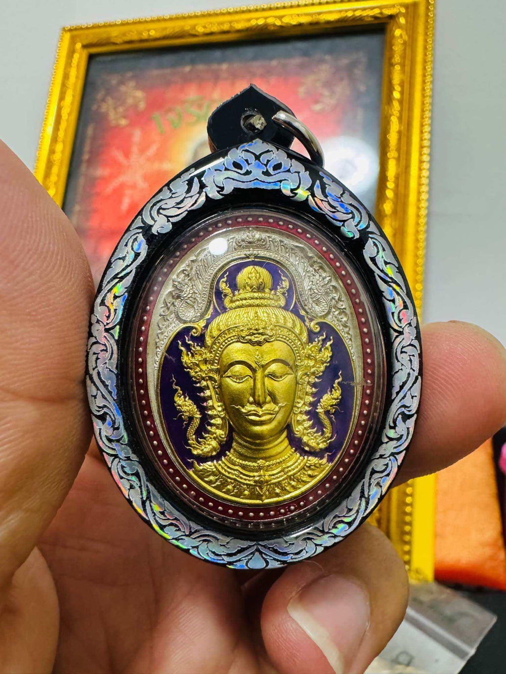 Rare Phu Sri Suthoth Coin from Wat Huai Hin Haep – Limited Edition 2023 in Alpaca Alloy with Gold-Faced Purple Enamel Default Title
