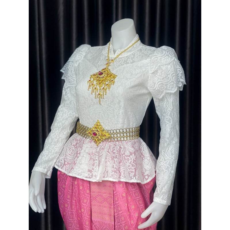 Rattanakosin Heritage Costume for Women One-Sake.com Shirt chest not exceeding 46" Shirt chest not exceeding 36" Jong Kraben Waist please inform Shirt chest not exceeding 36"-Jong Kraben Waist please inform-Shirt chest not exceeding 46"-Jong Kraben + shoulder cloth-