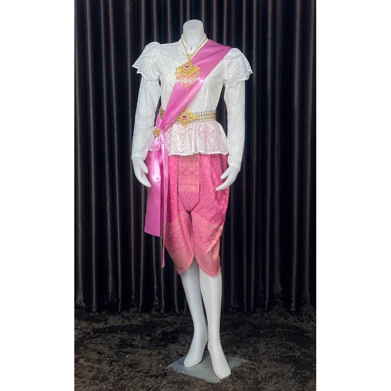 Rattanakosin Heritage Costume for Women One-Sake.com Shirt chest not exceeding 46" Shirt chest not exceeding 36" Jong Kraben Waist please inform Shirt chest not exceeding 36"-Jong Kraben Waist please inform-Shirt chest not exceeding 46"-Jong Kraben + shoulder cloth-