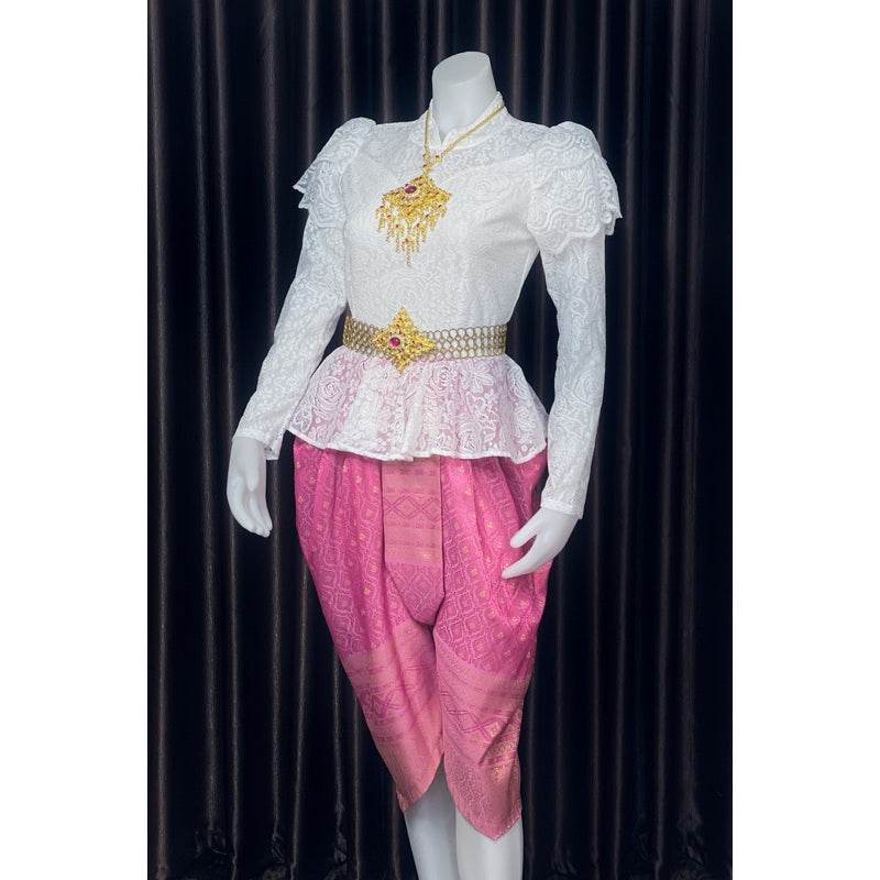 Rattanakosin Heritage Costume for Women One-Sake.com Shirt chest not exceeding 46" Shirt chest not exceeding 36" Jong Kraben Waist please inform Shirt chest not exceeding 36"-Jong Kraben Waist please inform-Shirt chest not exceeding 46"-Jong Kraben + shoulder cloth-