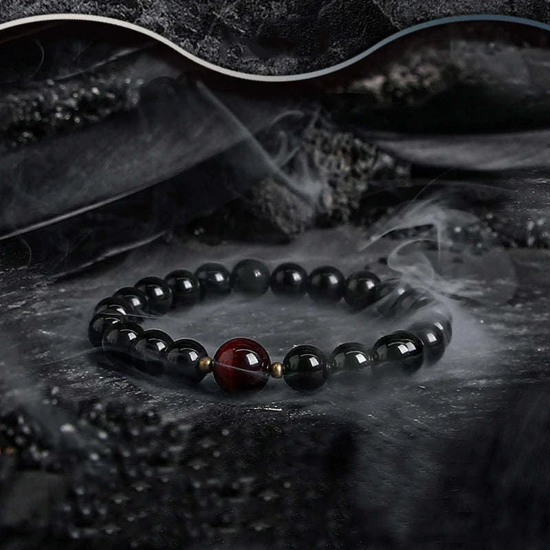 ✨ Real Natural Red Tiger Eye Stone Bead Bracelet – Handmade Zircon Accent Jewelry for Men & Women, Perfect Gift for Girlfriend – Wholesale Quality 17 8 mm Beads