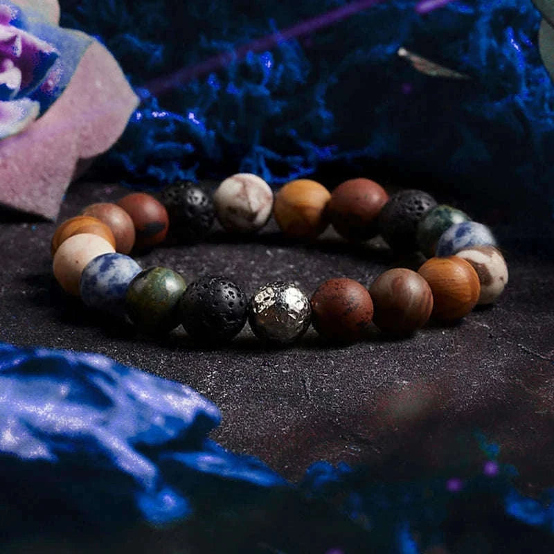 ✨ Real Natural Red Tiger Eye Stone Bead Bracelet – Handmade Zircon Accent Jewelry for Men & Women, Perfect Gift for Girlfriend – Wholesale Quality 26 8 mm Beads