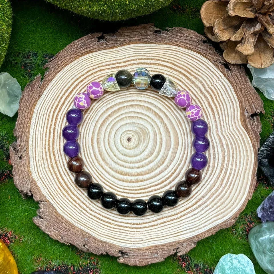 🔥 Red Tiger Eye & Imperial Jasper Bracelet: Homeopathic Energy Balancing for Strength & Stress Relief