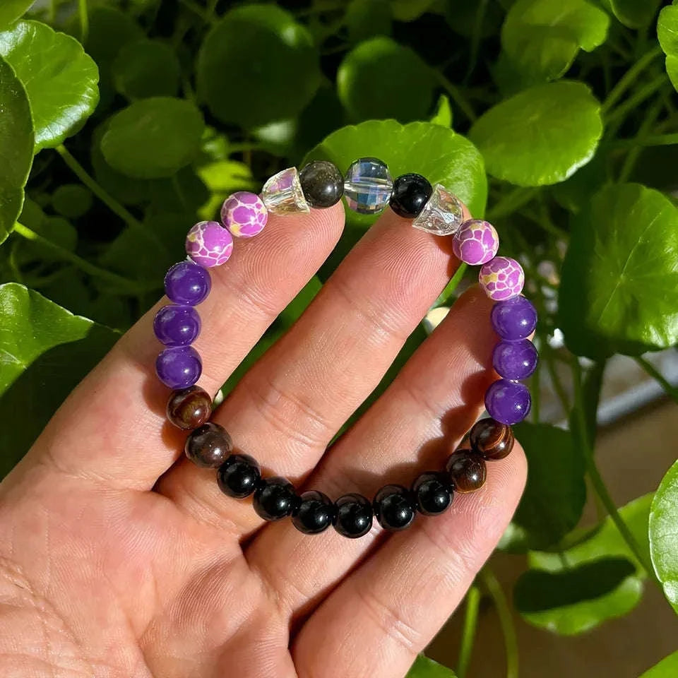 🔥 Red Tiger Eye & Imperial Jasper Bracelet: Homeopathic Energy Balancing for Strength & Stress Relief