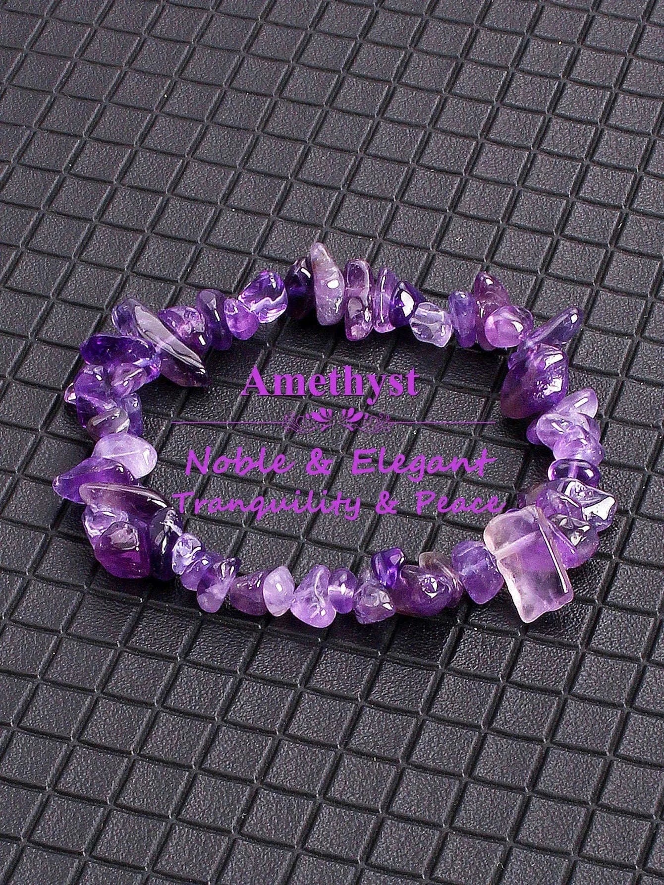 ✨ Reiki-Infused Labradorite Stone Beaded Bracelet – Enhances Intuition, Protection & Spiritual Awakening – Genuine Crushed Irregular Bead Jewelry 4Amethyst