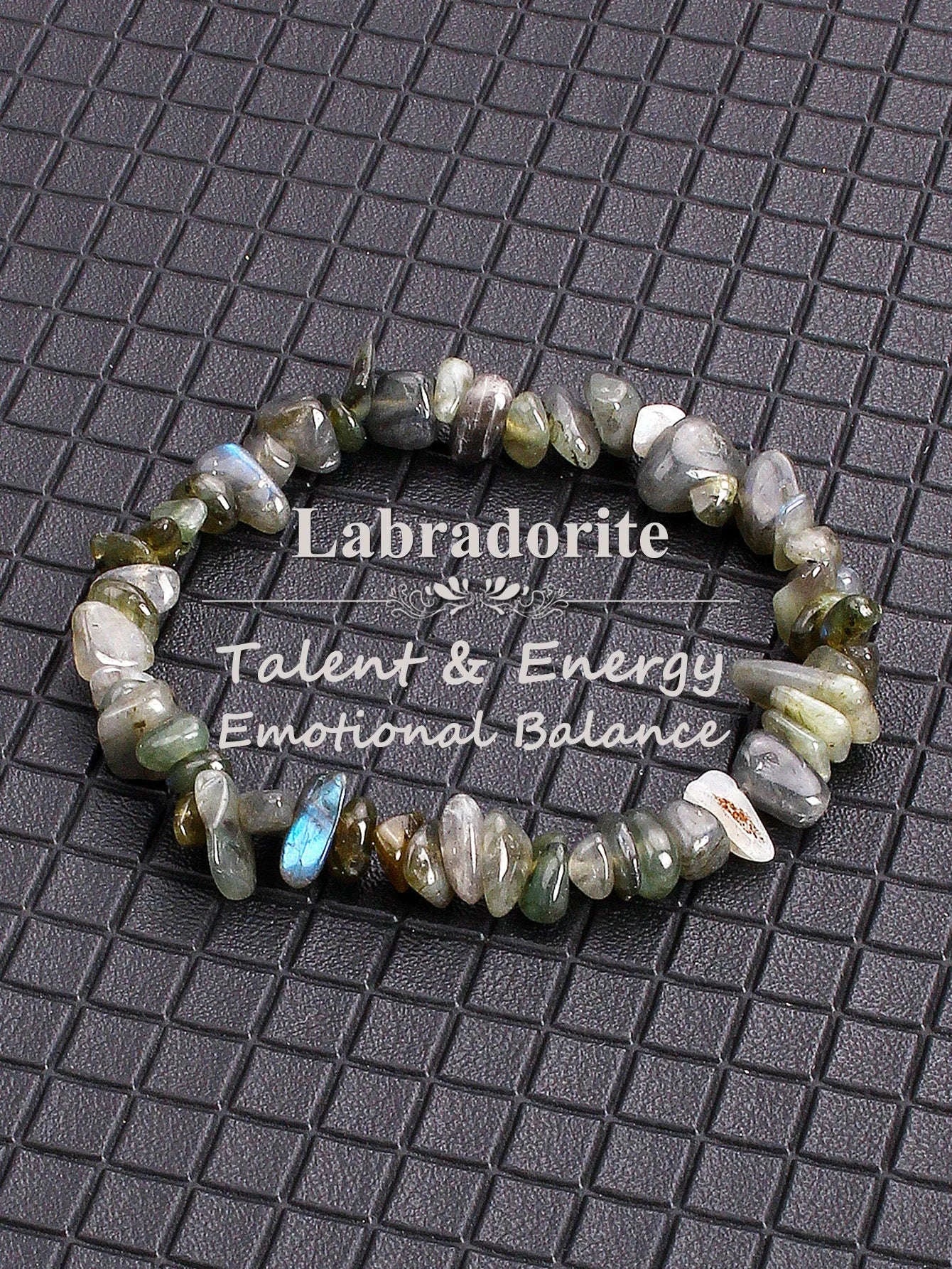 ✨ Reiki-Infused Labradorite Stone Beaded Bracelet – Enhances Intuition, Protection & Spiritual Awakening – Genuine Crushed Irregular Bead Jewelry 3Labradorite