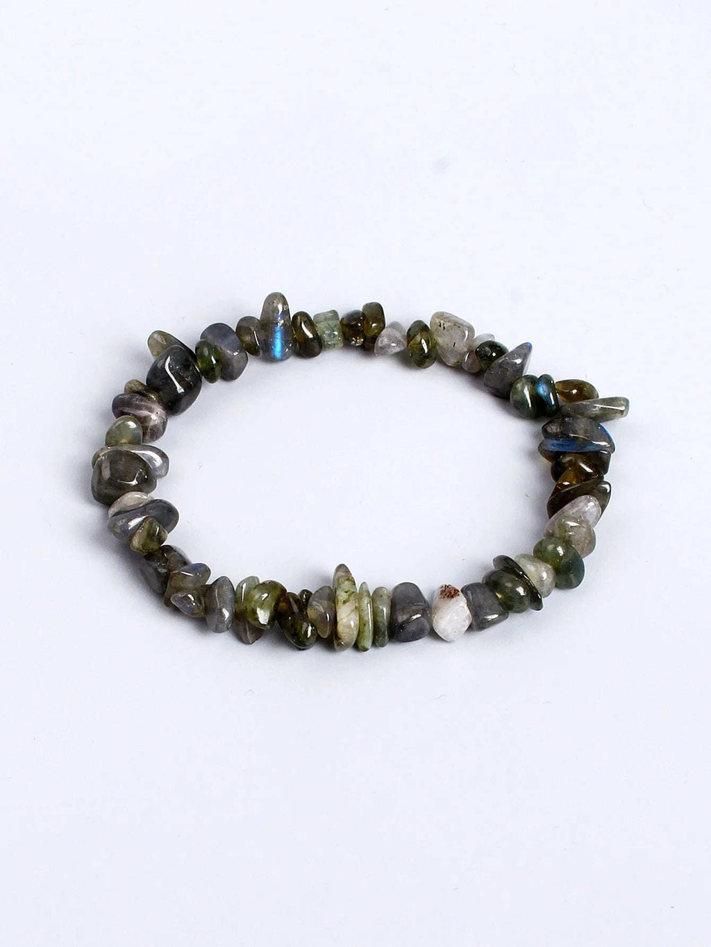 ✨ Reiki-Infused Labradorite Stone Beaded Bracelet – Enhances Intuition, Protection & Spiritual Awakening – Genuine Crushed Irregular Bead Jewelry