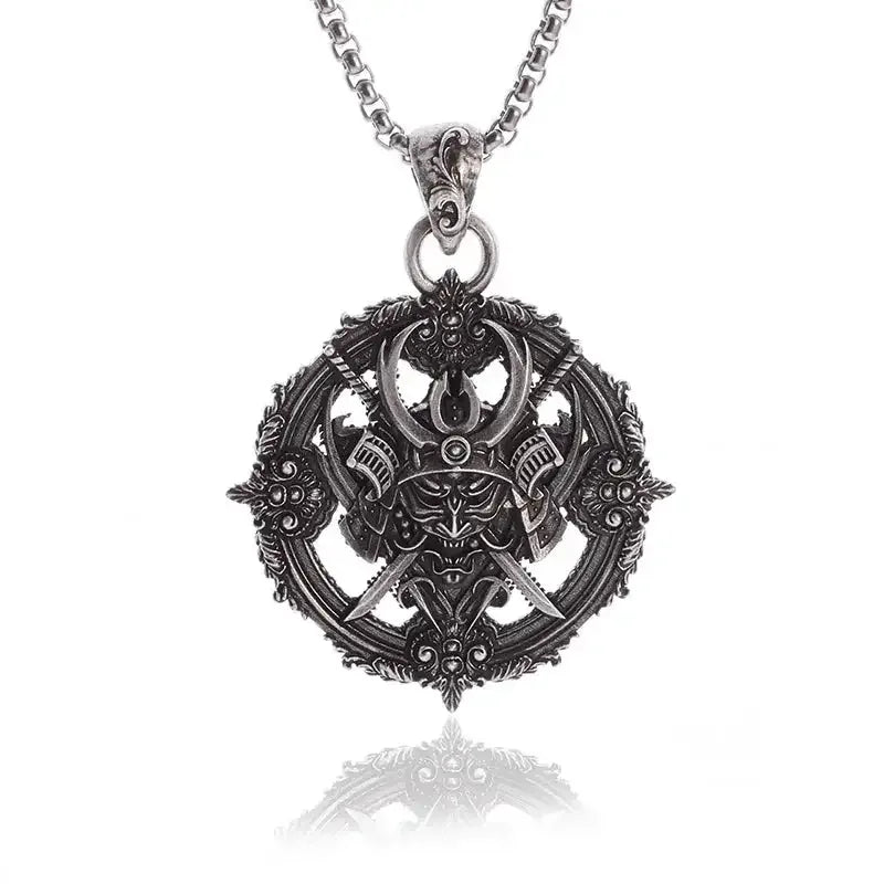 ✨ Retro Seven Angels Magic Circle Solomon's Seal Necklace Pendant – Personalized Lucky Amulet Men’s Punk Spiritual Jewelry AL19586-Silver