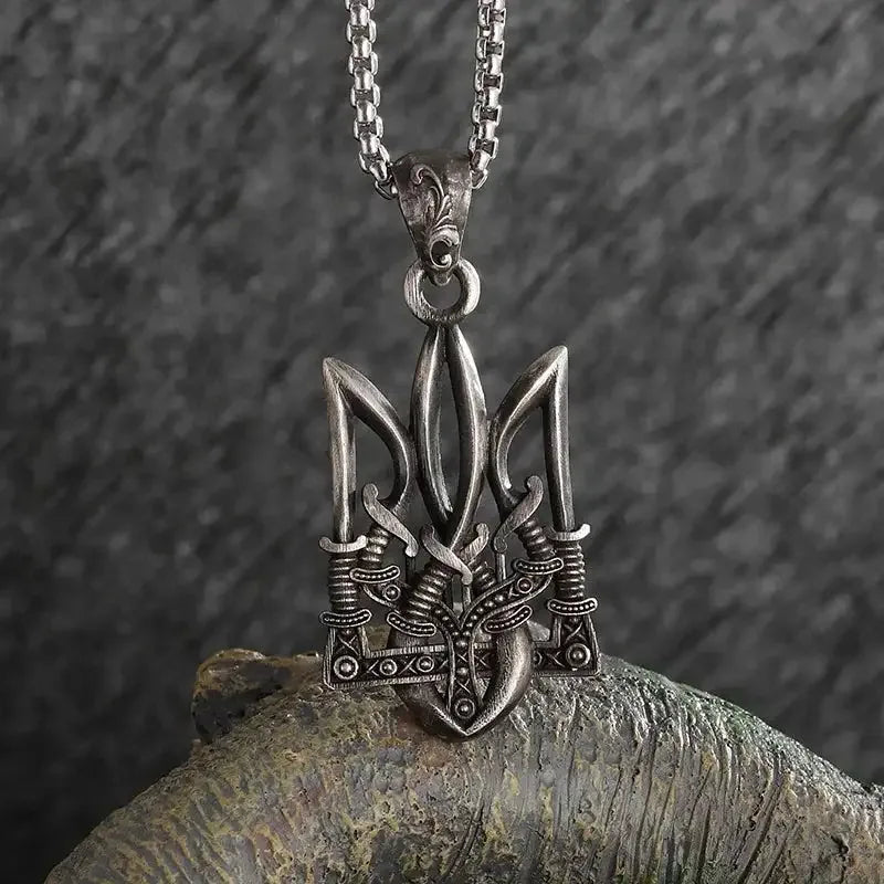 ✨ Retro Seven Angels Magic Circle Solomon's Seal Necklace Pendant – Personalized Lucky Amulet Men’s Punk Spiritual Jewelry AL21164-Silver