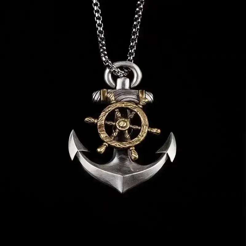 ✨ Retro Seven Angels Magic Circle Solomon's Seal Necklace Pendant – Personalized Lucky Amulet Men’s Punk Spiritual Jewelry LZ8061-Silver
