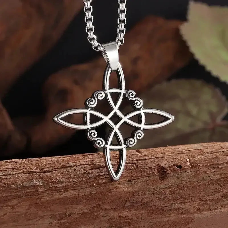 ✨ Retro Seven Angels Magic Circle Solomon's Seal Necklace Pendant – Personalized Lucky Amulet Men’s Punk Spiritual Jewelry AL20665-Silver