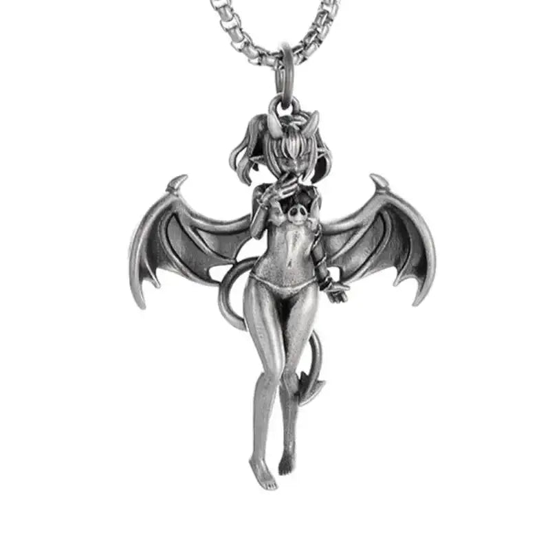 ✨ Retro Seven Angels Magic Circle Solomon's Seal Necklace Pendant – Personalized Lucky Amulet Men’s Punk Spiritual Jewelry AL21099-Silver