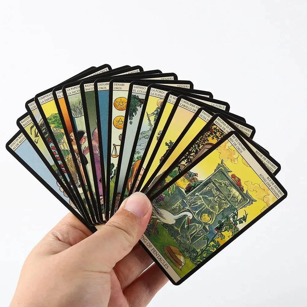 Metal Box Gilded Edition Back Rider Tarot Cards - Thai Blessing Co Tarot Deck with Guidebook | Classic Divination & Spiritual Board Game for Parties & Personal Use
