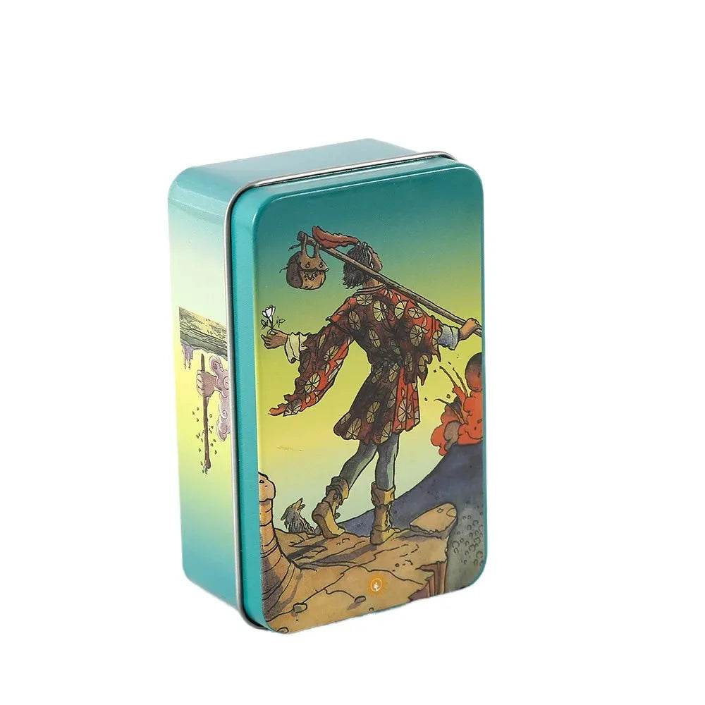 Metal Box Gilded Edition Back Rider Tarot Cards - Thai Blessing Co Tarot Deck with Guidebook | Classic Divination & Spiritual Board Game for Parties & Personal Use