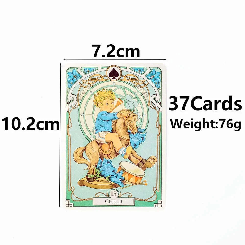 🌸 Romantic Lenormand Oracle Cards – 37 Cards | Art Nouveau Floral Motifs | English Edition | Party Board & Playing Game | Elegant and Intuitive Deck