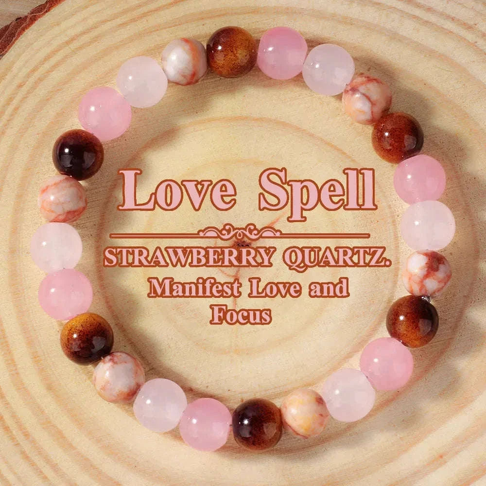 ✨ Romantic Natural Stone Tiger’s Eye Round Stretch Bracelet – Four Seasons Color Blocking – Vibrant Multicolor Brazaletes – Unisex Jewelry