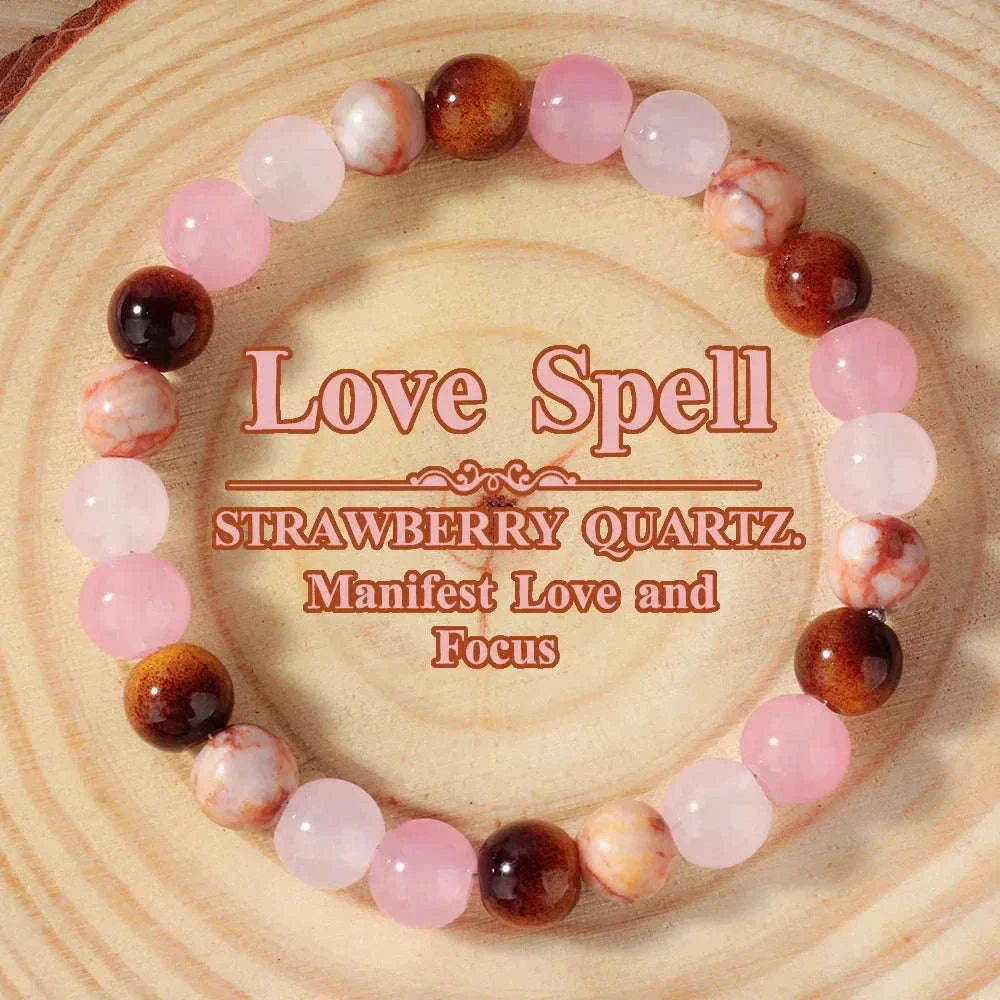 ✨ Romantic Natural Stone Tiger’s Eye Round Stretch Bracelet – Four Seasons Color Blocking – Vibrant Multicolor Brazaletes – Unisex Jewelry