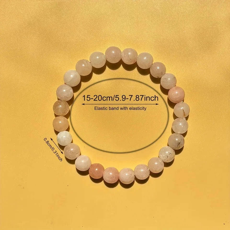 ✨ Rose Quartz Bracelet – Natural Stone Handmade Beads – Unisex Jewelry for Emotional Balance & Chakra Healing – Stylish Christmas Gift