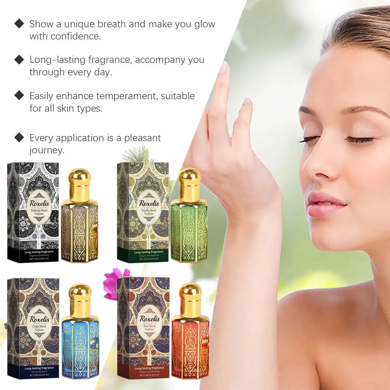 🌹 Roxelis Unisex Arabian Perfume Set – Long-Lasting Elegant Fragrances for Daily Wear & Gifting