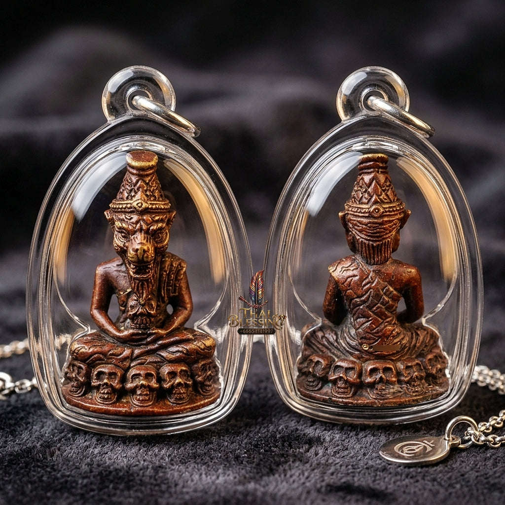 🪬 Ruesi Pu Chao Saming Phrai Red Bronze Amulet – Luang Ta Or, Wat Chong Khae (B.E. 2568), 2.9 × 2.0 cm Wealth, Fortune & Charisma Talisman Thai Blessing Co By RURUECHA