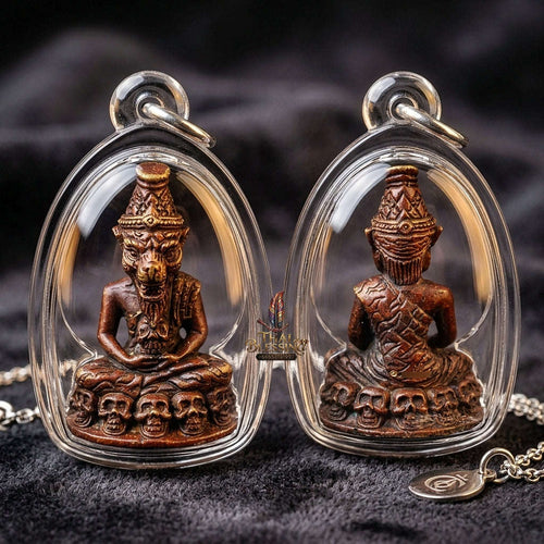🪬 Ruesi Pu Chao Saming Phrai Red Bronze Amulet – Luang Ta Or, Wat Chong Khae (B.E. 2568), 2.9 × 2.0 cm Wealth, Fortune & Charisma Talisman Thai Blessing Co By RURUECHA